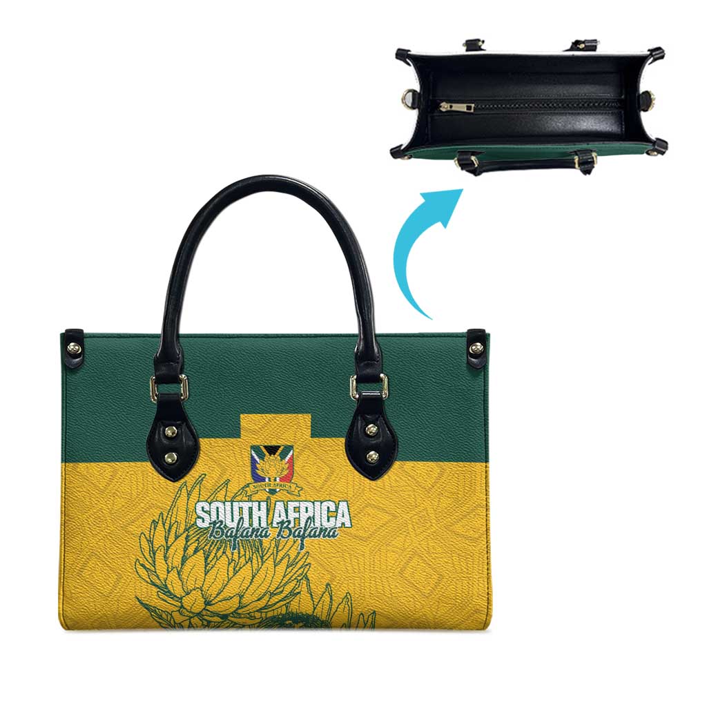 Custom South Africa Soccer Leather Bag From Protea Roots We Rise - African Pride