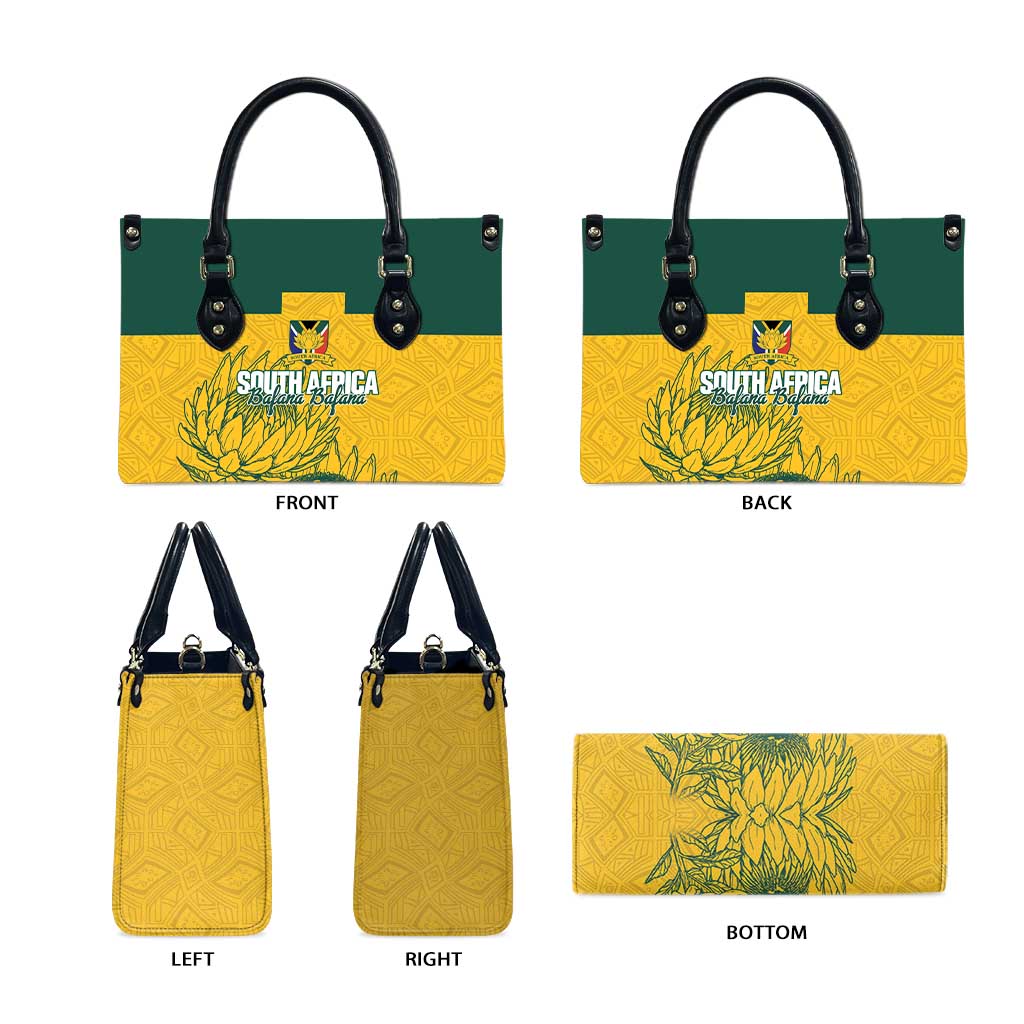 Custom South Africa Soccer Leather Bag From Protea Roots We Rise - African Pride