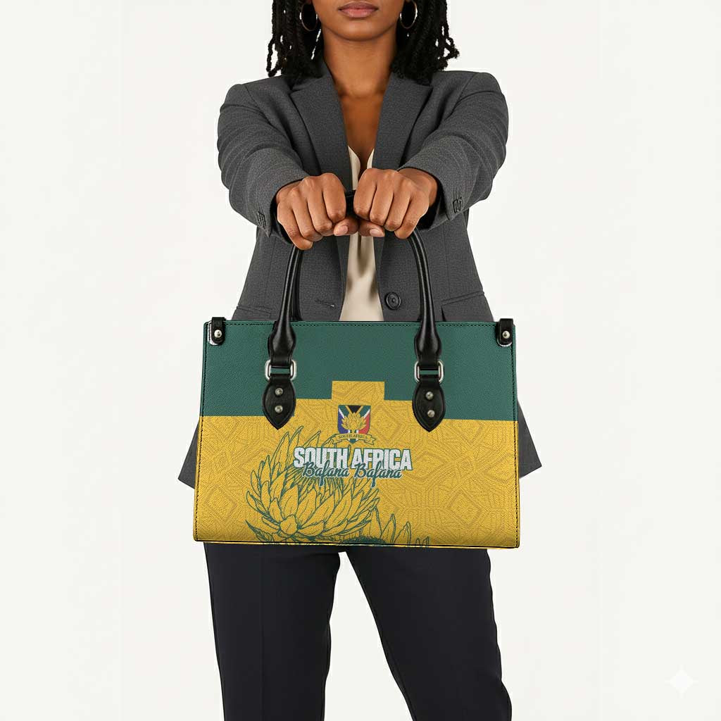 Custom South Africa Soccer Leather Bag From Protea Roots We Rise - African Pride