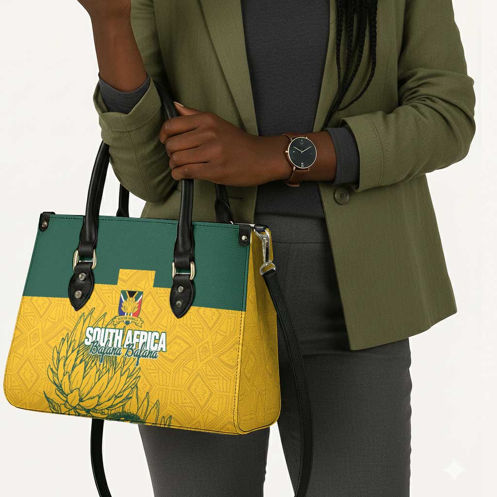 Custom South Africa Soccer Leather Bag From Protea Roots We Rise - African Pride