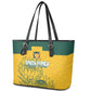 Custom South Africa Soccer Leather Tote Bag From Protea Roots We Rise - African Pride