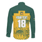 Custom South Africa Soccer Long Sleeve Button Shirt From Protea Roots We Rise - African Pride