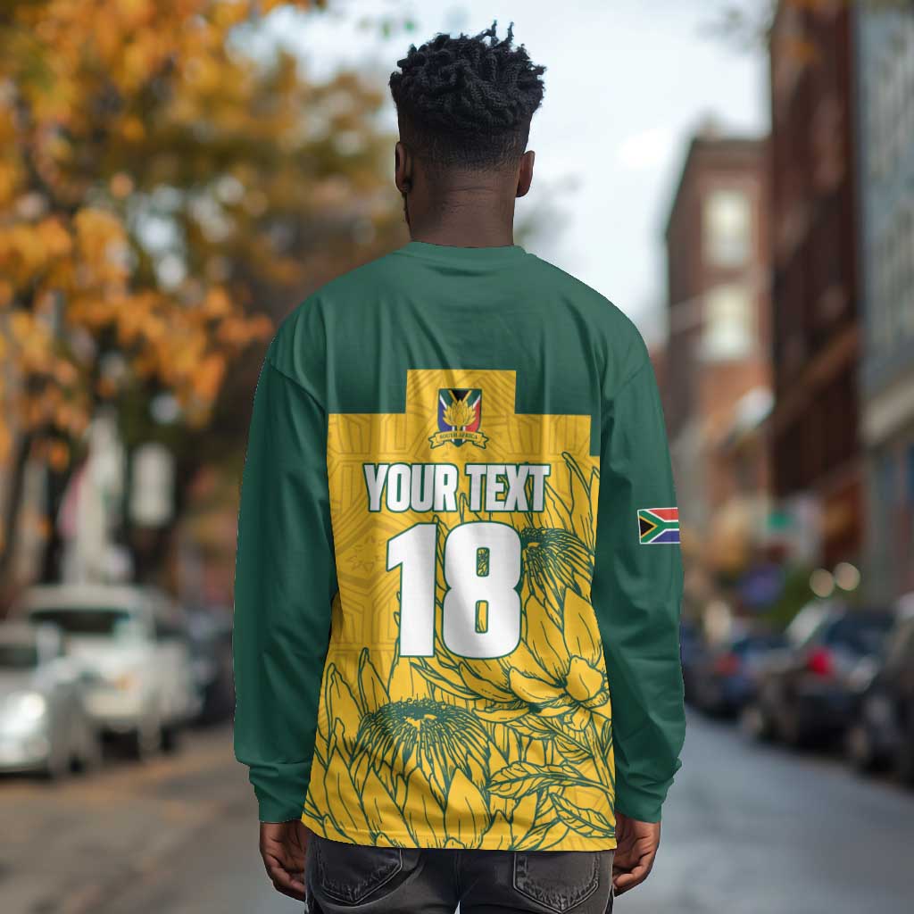 Custom South Africa Soccer Long Sleeve Shirt From Protea Roots We Rise - African Pride