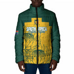 Custom South Africa Soccer Padded Jacket From Protea Roots We Rise - African Pride