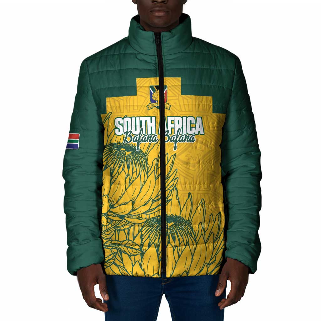 Custom South Africa Soccer Padded Jacket From Protea Roots We Rise - African Pride