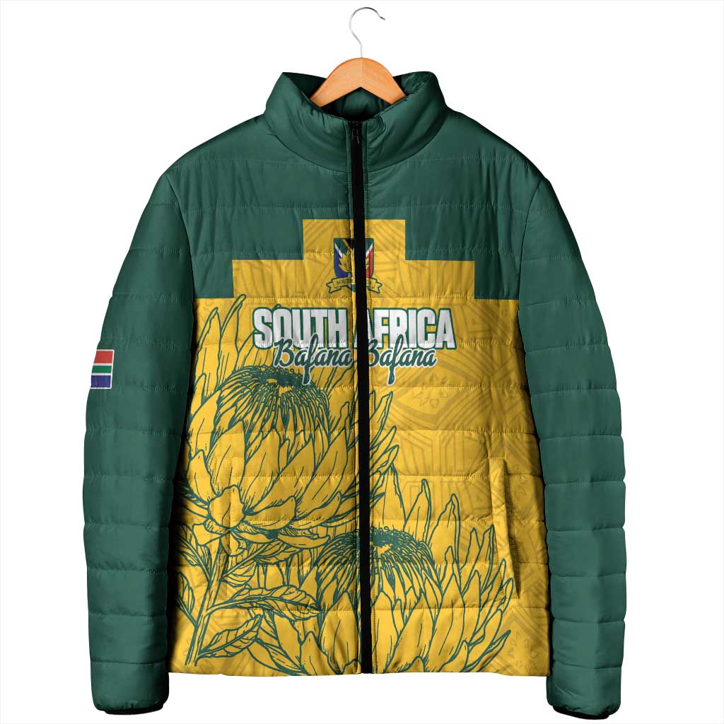 Custom South Africa Soccer Padded Jacket From Protea Roots We Rise - African Pride