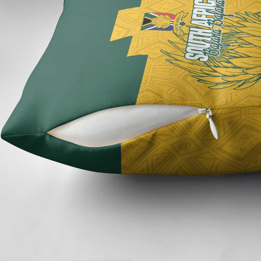 Custom South Africa Soccer Pillow Cover From Protea Roots We Rise - African Pride