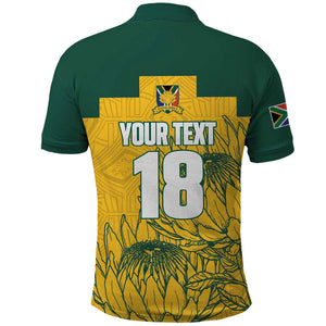 Custom South Africa Soccer Polo Shirt From Protea Roots We Rise - African Pride