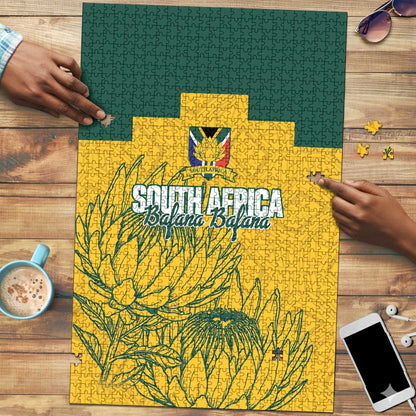 Custom South Africa Soccer Puzzle From Protea Roots We Rise - African Pride