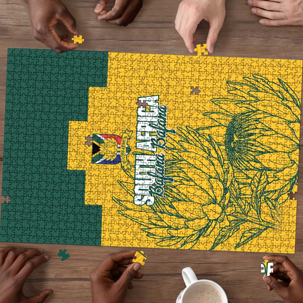 Custom South Africa Soccer Puzzle From Protea Roots We Rise - African Pride