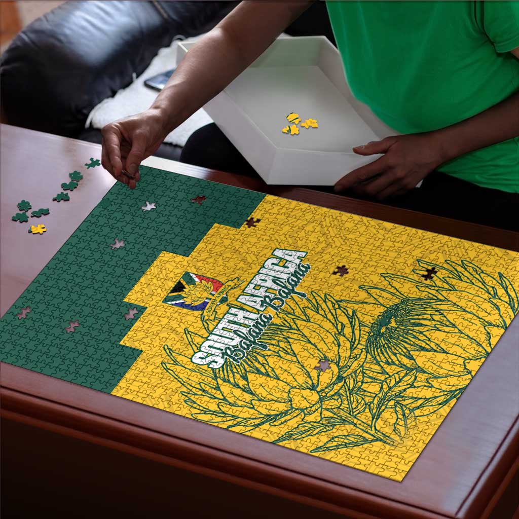Custom South Africa Soccer Puzzle From Protea Roots We Rise - African Pride
