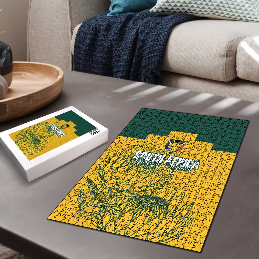 Custom South Africa Soccer Puzzle From Protea Roots We Rise - African Pride