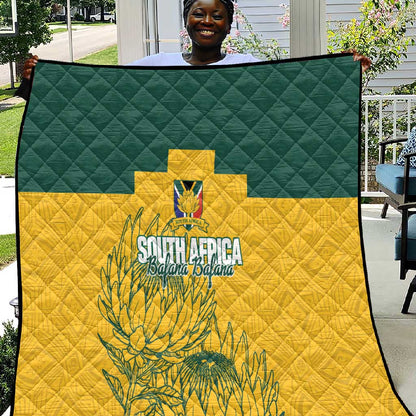 Custom South Africa Soccer Quilt From Protea Roots We Rise - African Pride