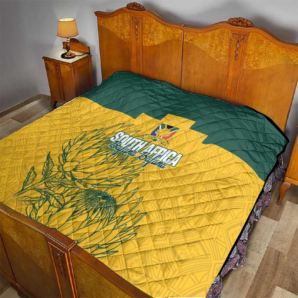 Custom South Africa Soccer Quilt From Protea Roots We Rise - African Pride