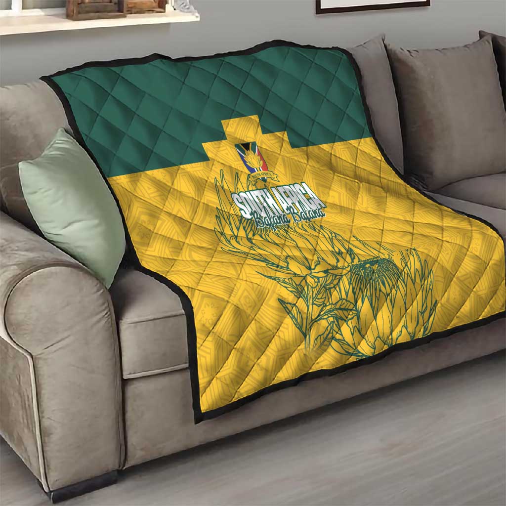 Custom South Africa Soccer Quilt From Protea Roots We Rise - African Pride