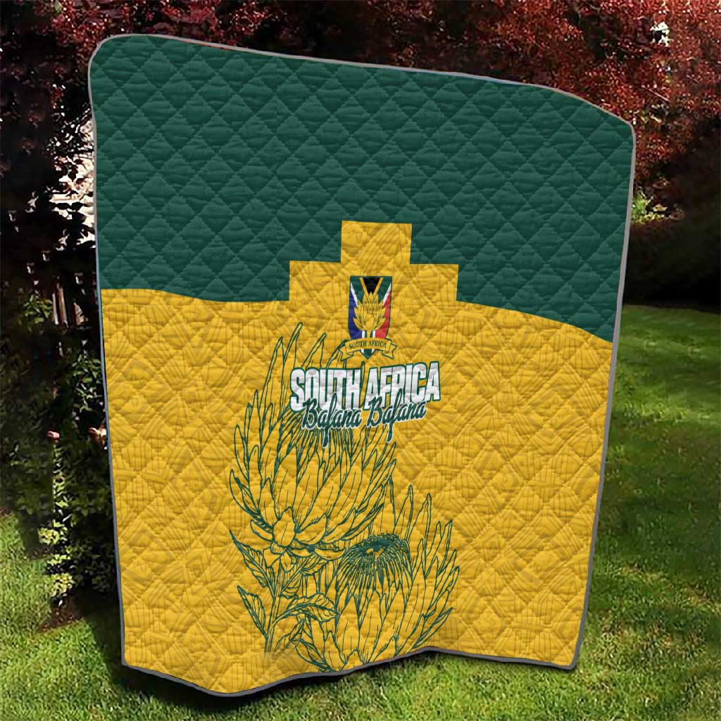 Custom South Africa Soccer Quilt From Protea Roots We Rise - African Pride