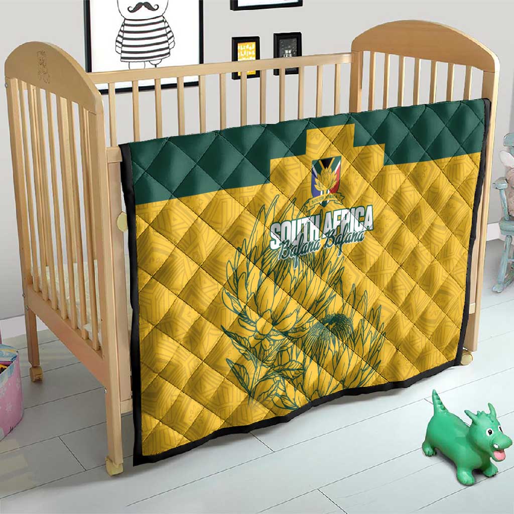 Custom South Africa Soccer Quilt From Protea Roots We Rise - African Pride