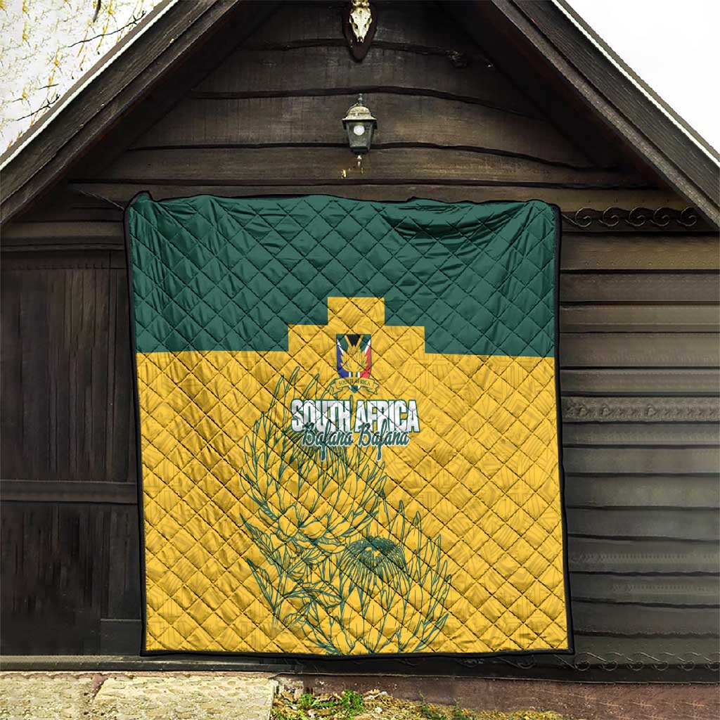 Custom South Africa Soccer Quilt From Protea Roots We Rise - African Pride