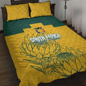 Custom South Africa Soccer Quilt Bed Set From Protea Roots We Rise - African Pride