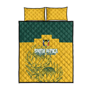 Custom South Africa Soccer Quilt Bed Set From Protea Roots We Rise - African Pride