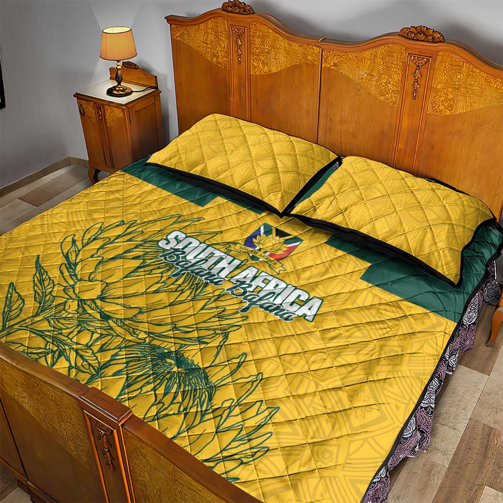 Custom South Africa Soccer Quilt Bed Set From Protea Roots We Rise - African Pride