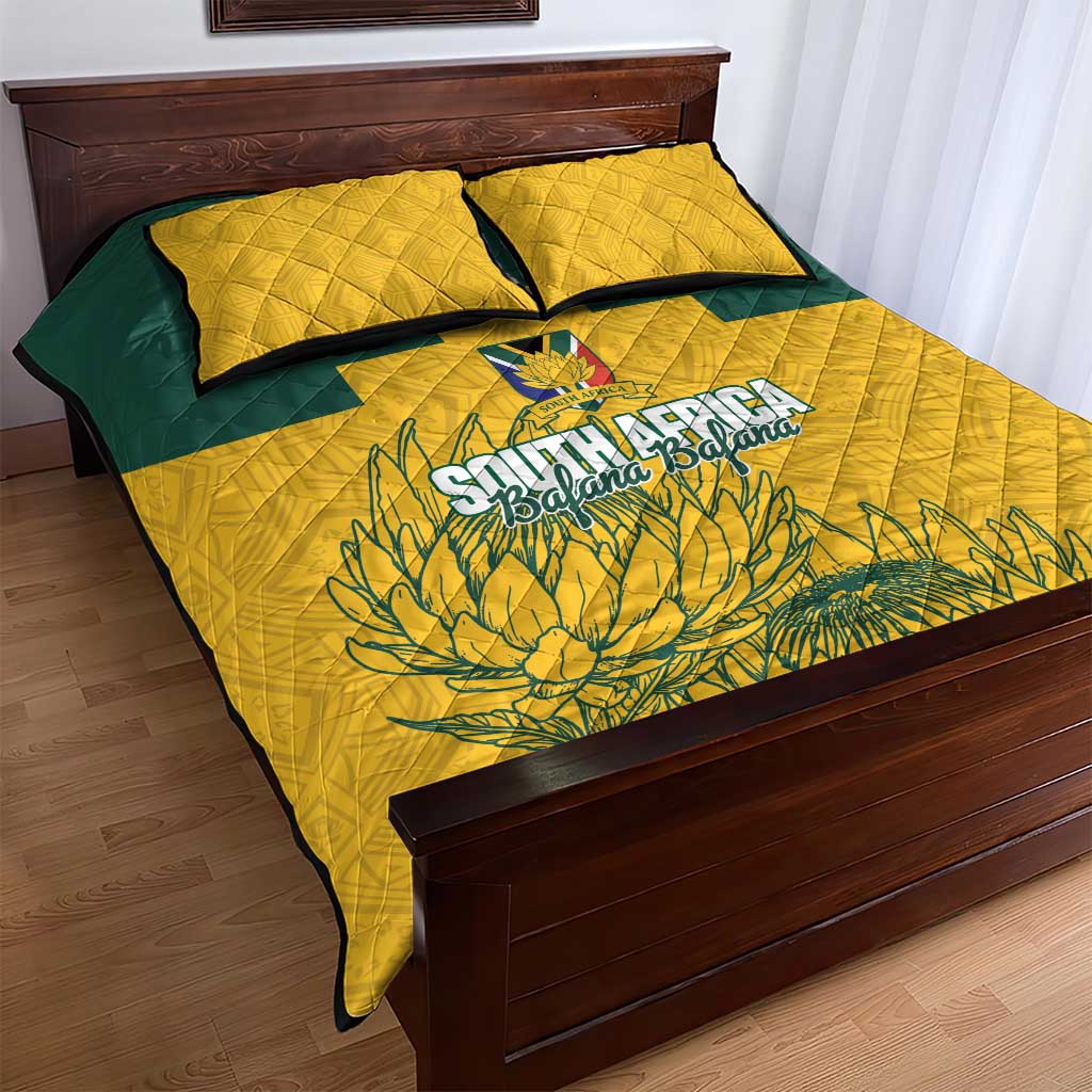 Custom South Africa Soccer Quilt Bed Set From Protea Roots We Rise - African Pride