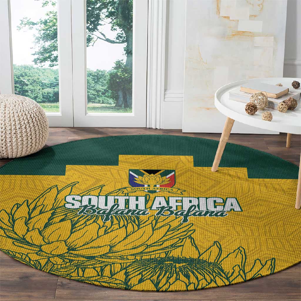 Custom South Africa Soccer Round Carpet From Protea Roots We Rise - African Pride