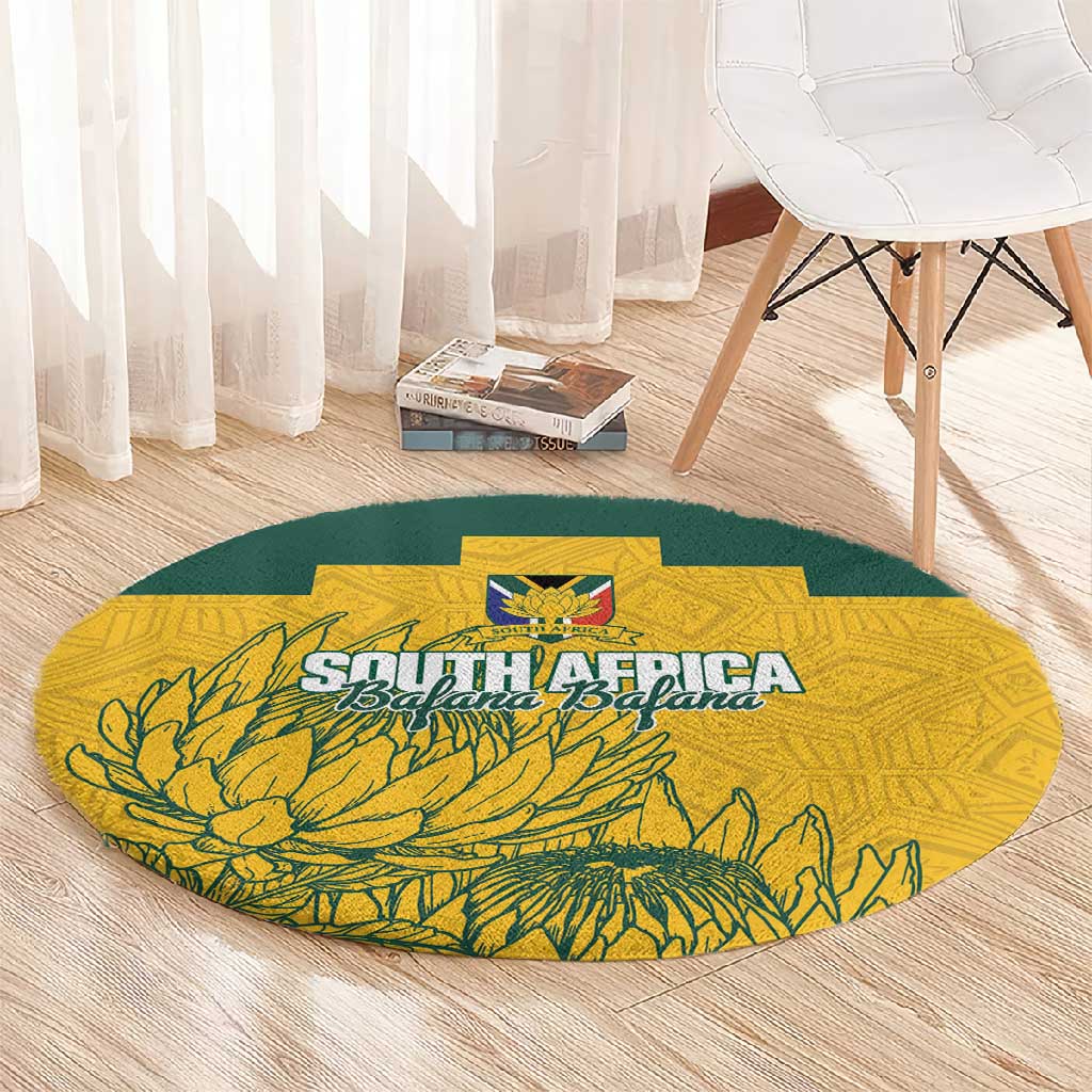 Custom South Africa Soccer Round Carpet From Protea Roots We Rise - African Pride