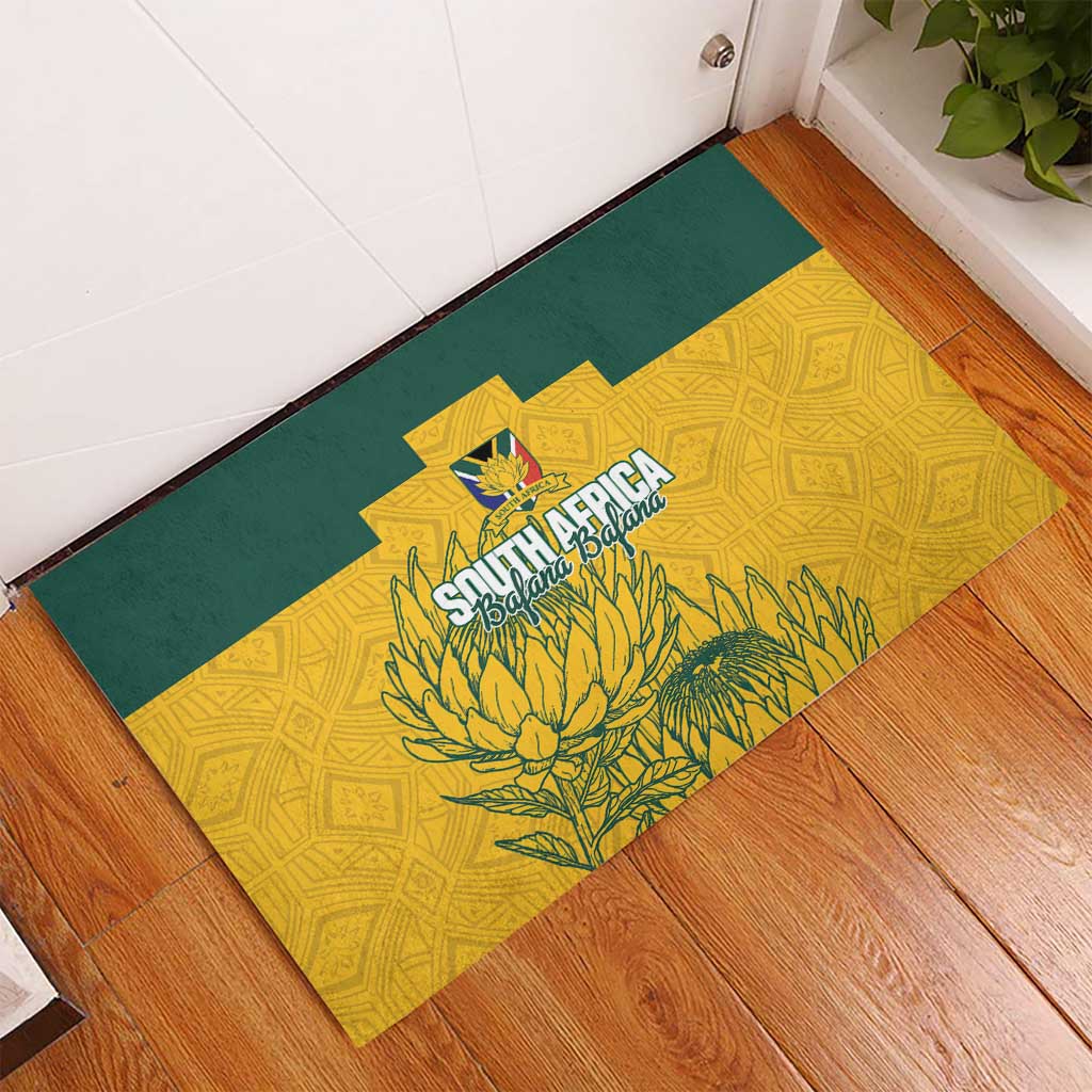 Custom South Africa Soccer Rubber Doormat From Protea Roots We Rise - African Pride