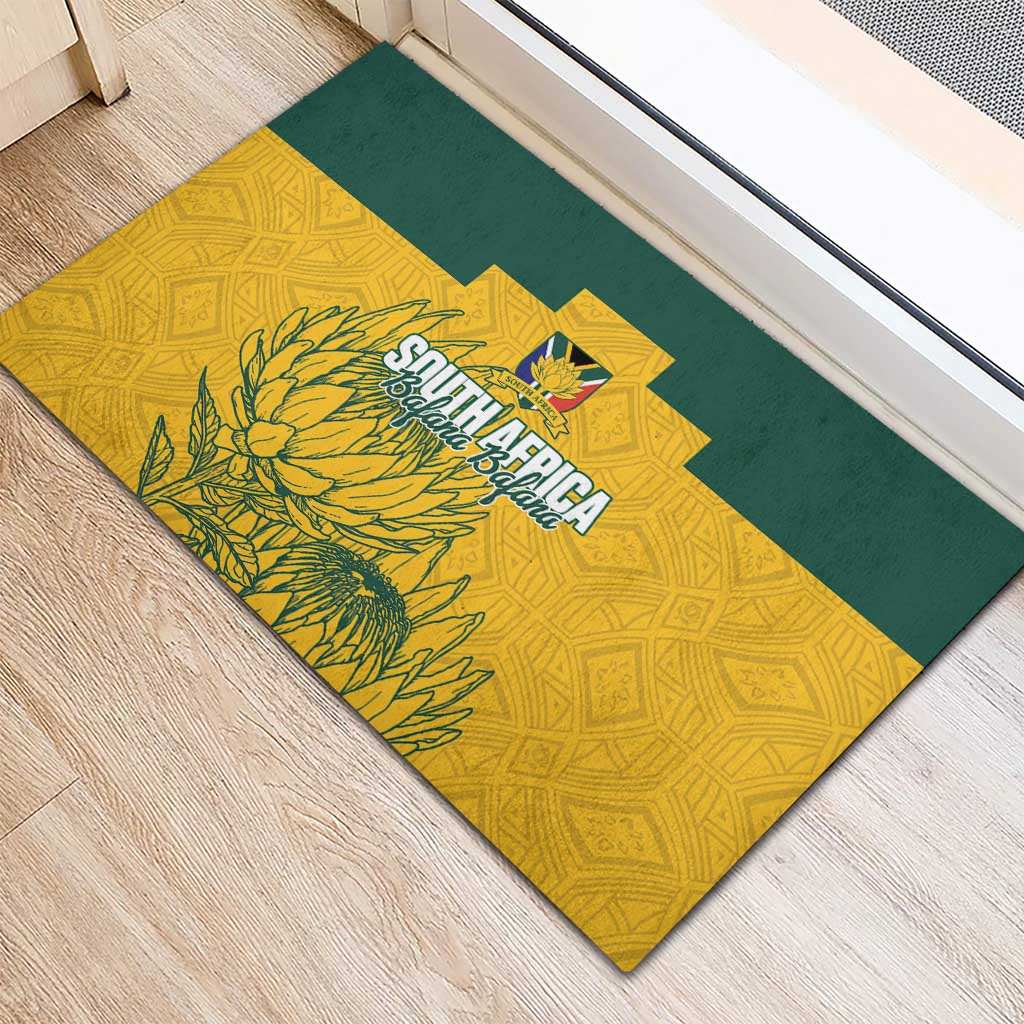 Custom South Africa Soccer Rubber Doormat From Protea Roots We Rise - African Pride