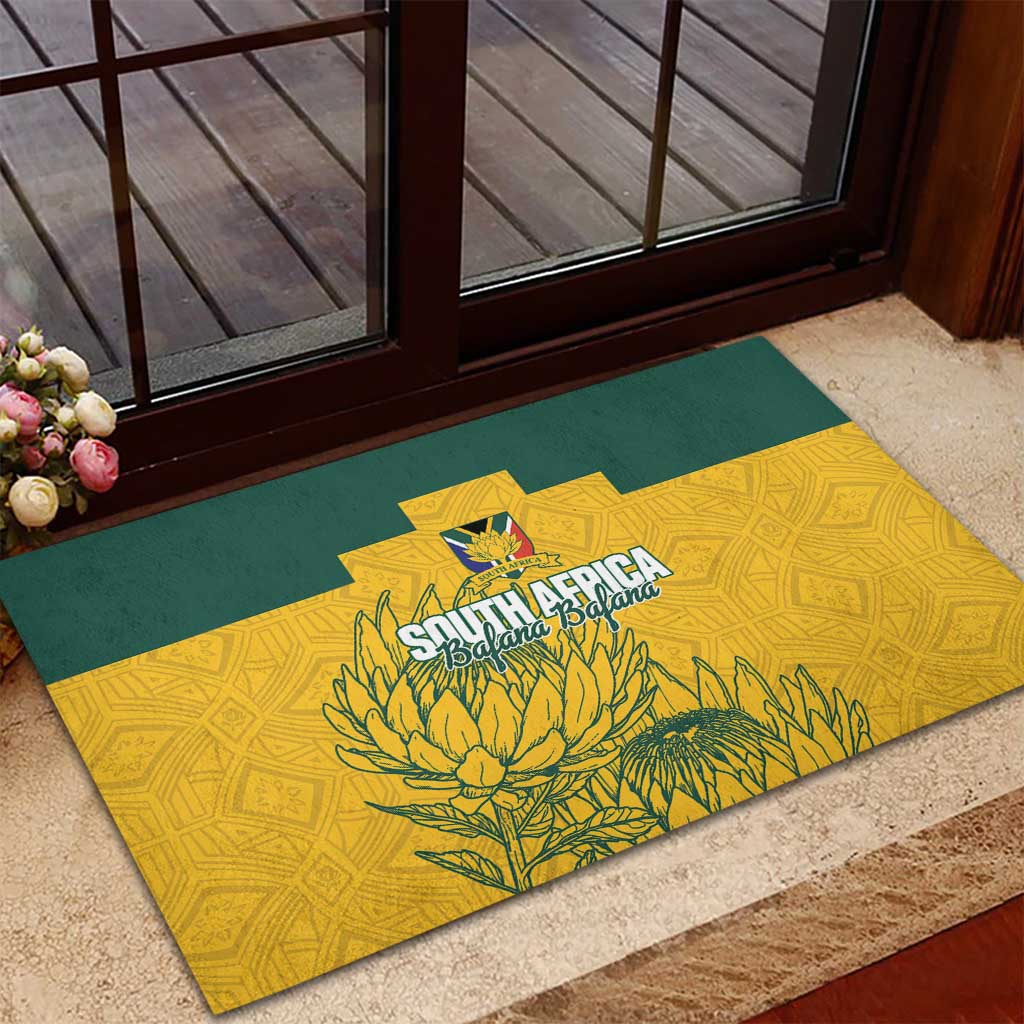 Custom South Africa Soccer Rubber Doormat From Protea Roots We Rise - African Pride