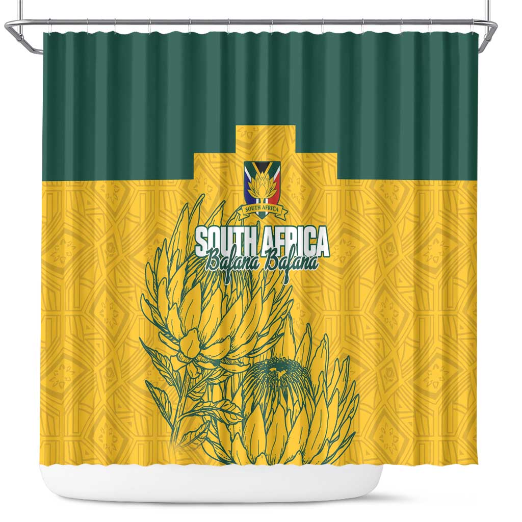 Custom South Africa Soccer Shower Curtain From Protea Roots We Rise - African Pride