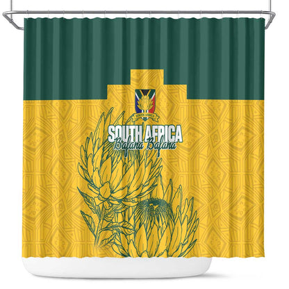 Custom South Africa Soccer Shower Curtain From Protea Roots We Rise - African Pride