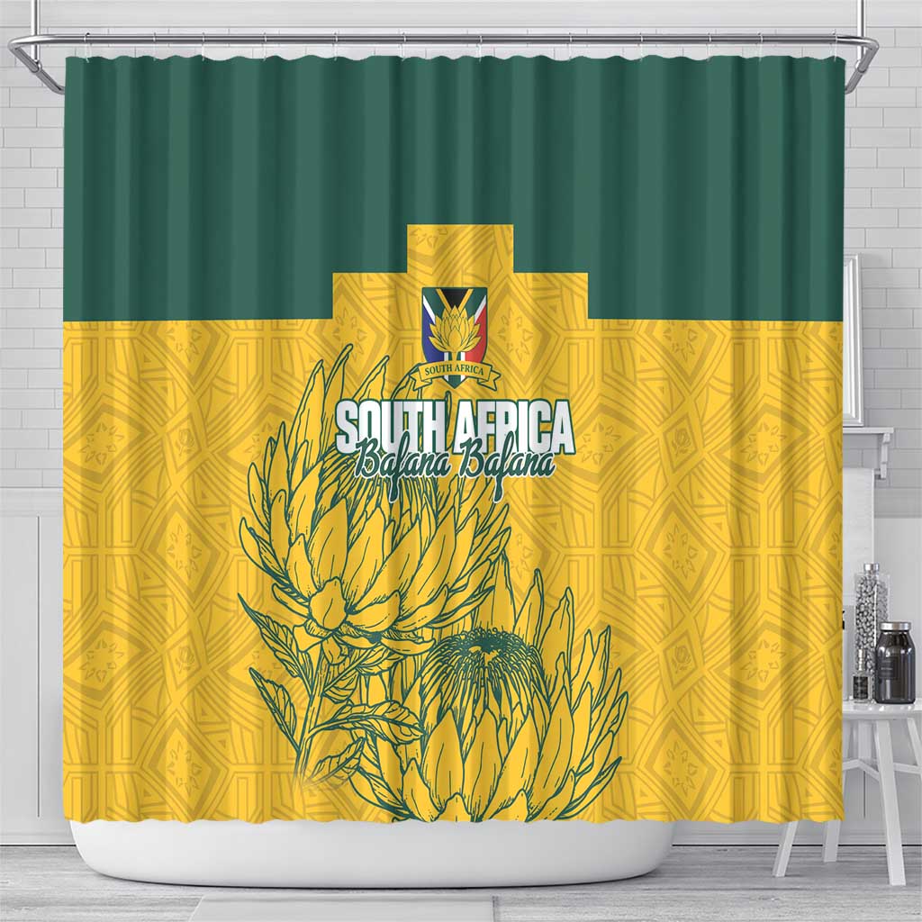 Custom South Africa Soccer Shower Curtain From Protea Roots We Rise - African Pride