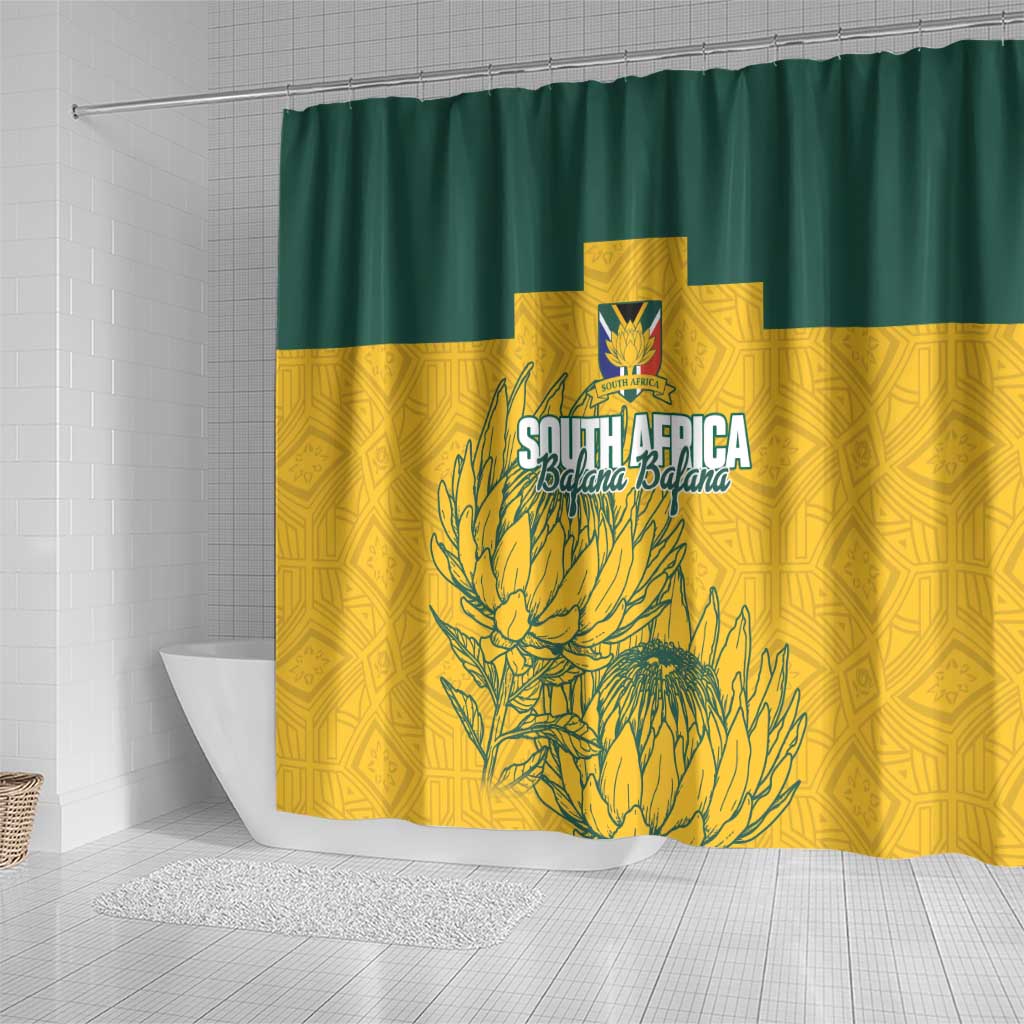 Custom South Africa Soccer Shower Curtain From Protea Roots We Rise - African Pride