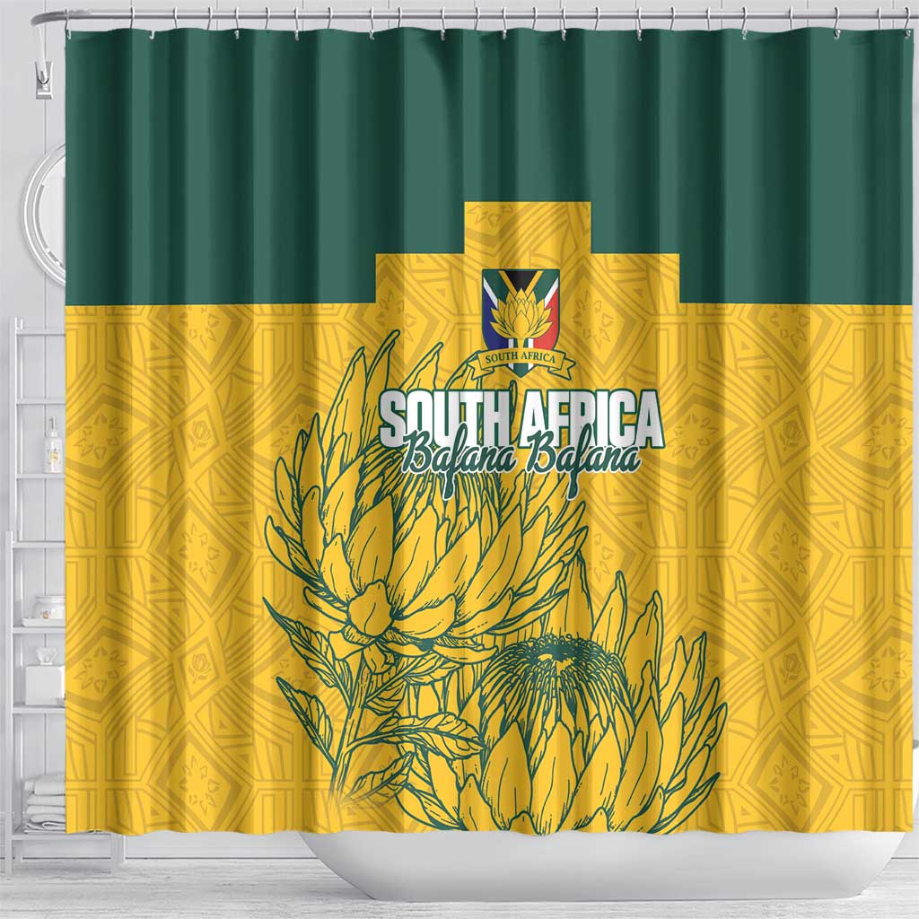 Custom South Africa Soccer Shower Curtain From Protea Roots We Rise - African Pride