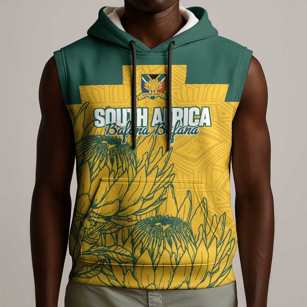 Custom South Africa Soccer Sleeveless Hoodie From Protea Roots We Rise - African Pride
