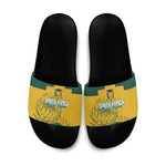 Custom South Africa Soccer Slide Sandals From Protea Roots We Rise - African Pride