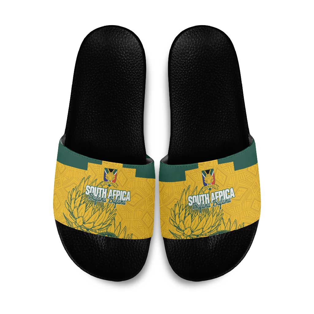 Custom South Africa Soccer Slide Sandals From Protea Roots We Rise - African Pride