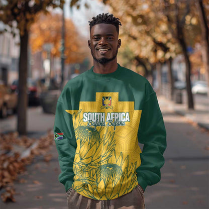 Custom South Africa Soccer Sweatshirt From Protea Roots We Rise - African Pride