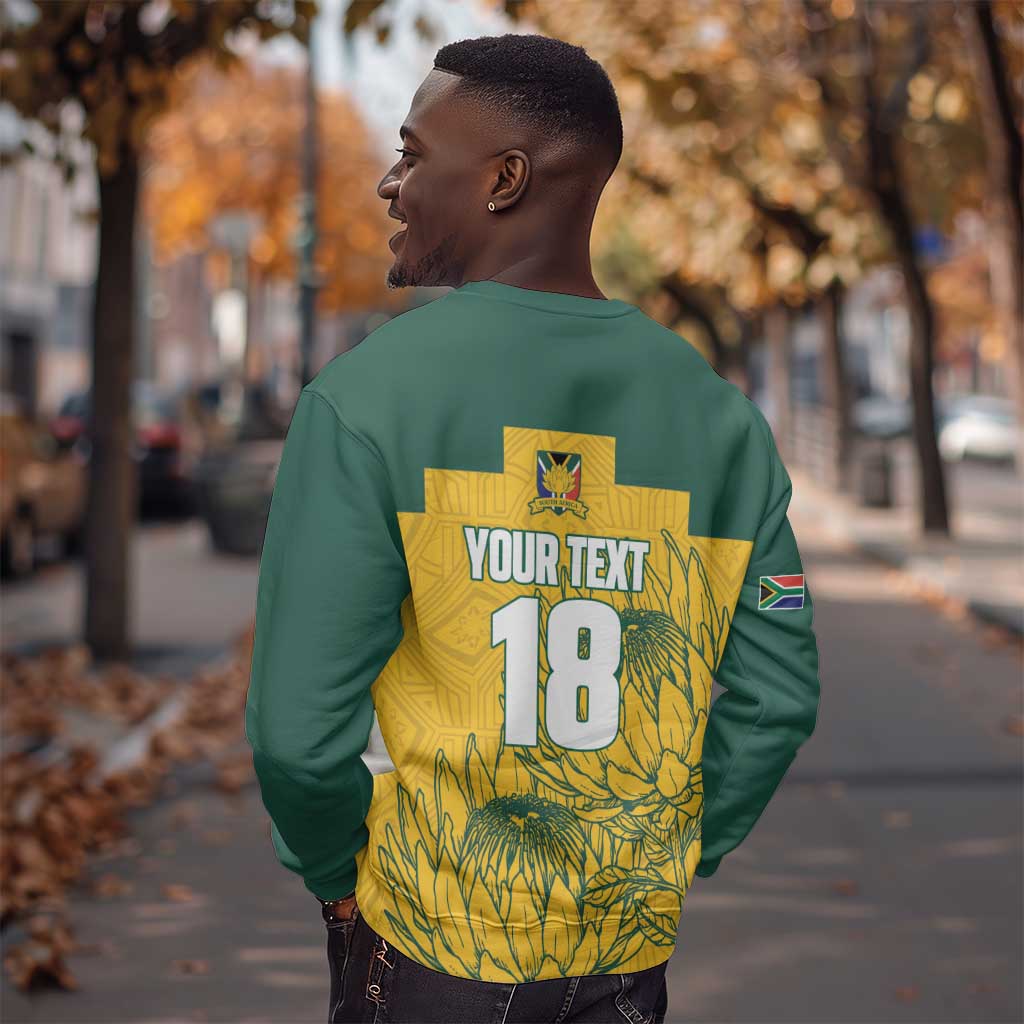 Custom South Africa Soccer Sweatshirt From Protea Roots We Rise - African Pride