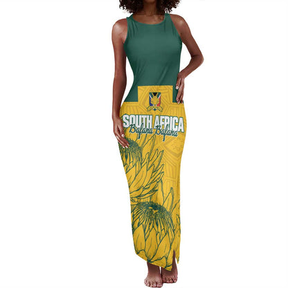 Custom South Africa Soccer Tank Maxi Dress From Protea Roots We Rise - African Pride