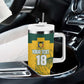 Custom South Africa Soccer Tumbler With Handle From Protea Roots We Rise - African Pride