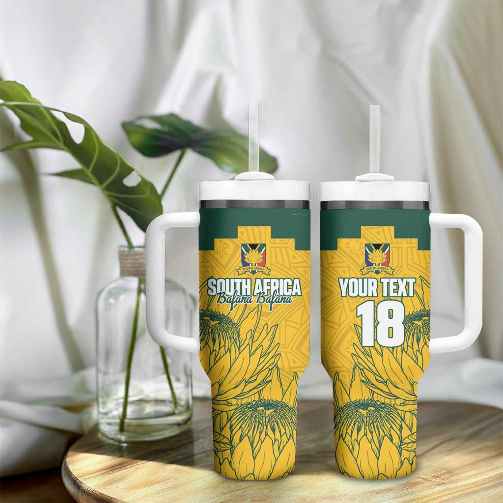 Custom South Africa Soccer Tumbler With Handle From Protea Roots We Rise - African Pride