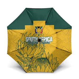 Custom South Africa Soccer Umbrella From Protea Roots We Rise - African Pride