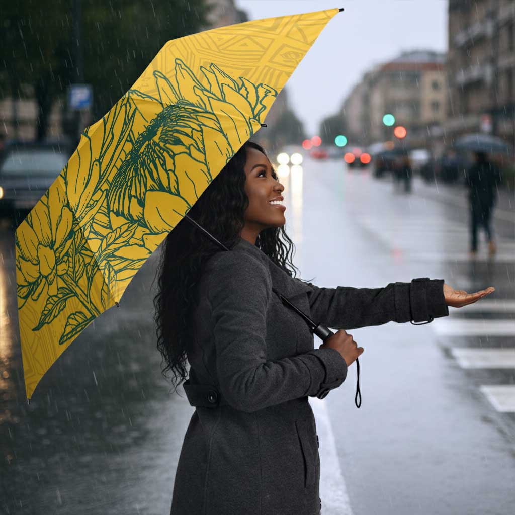 Custom South Africa Soccer Umbrella From Protea Roots We Rise - African Pride