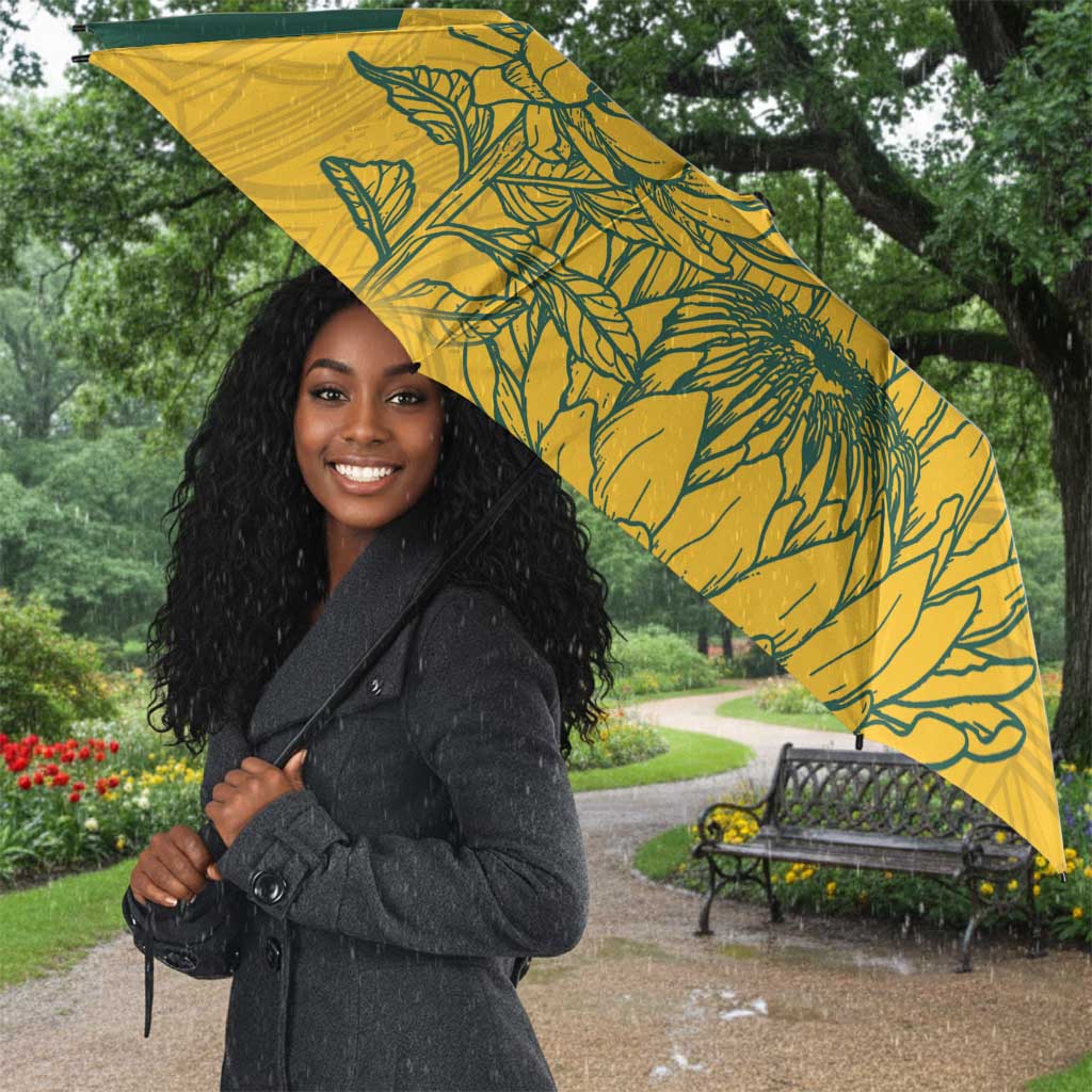 Custom South Africa Soccer Umbrella From Protea Roots We Rise - African Pride
