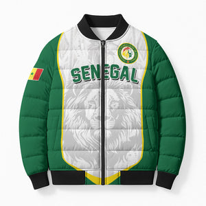 Custom Senegal Football 2026 Bomber Puffer Jacket Proud Lions of Teranga Spirit