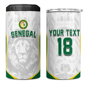 Custom Senegal Football 2026 4 in 1 Can Cooler Tumbler Proud Lions of Teranga Spirit