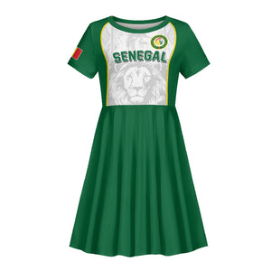 Custom Senegal Football 2026 Kid Short Sleeve Dress Proud Lions of Teranga Spirit